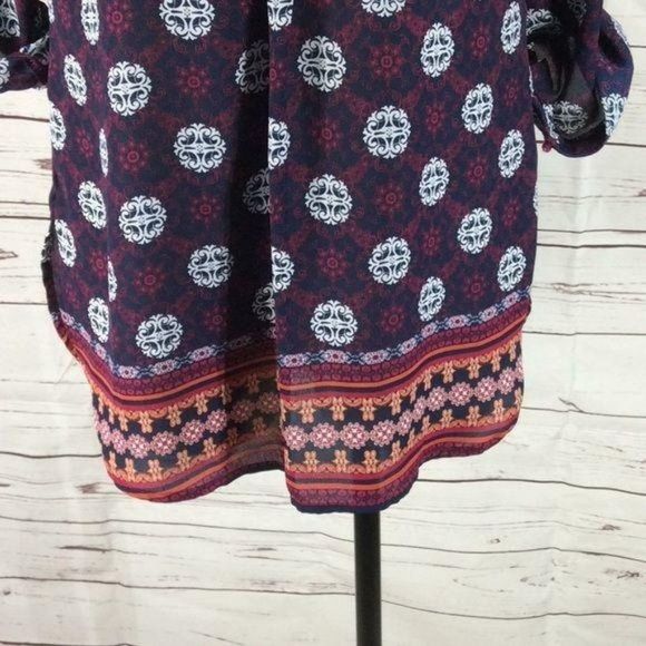 Rue 21 3/4 sleeve tunic button‎ down small shirt - Picture 4 of 8